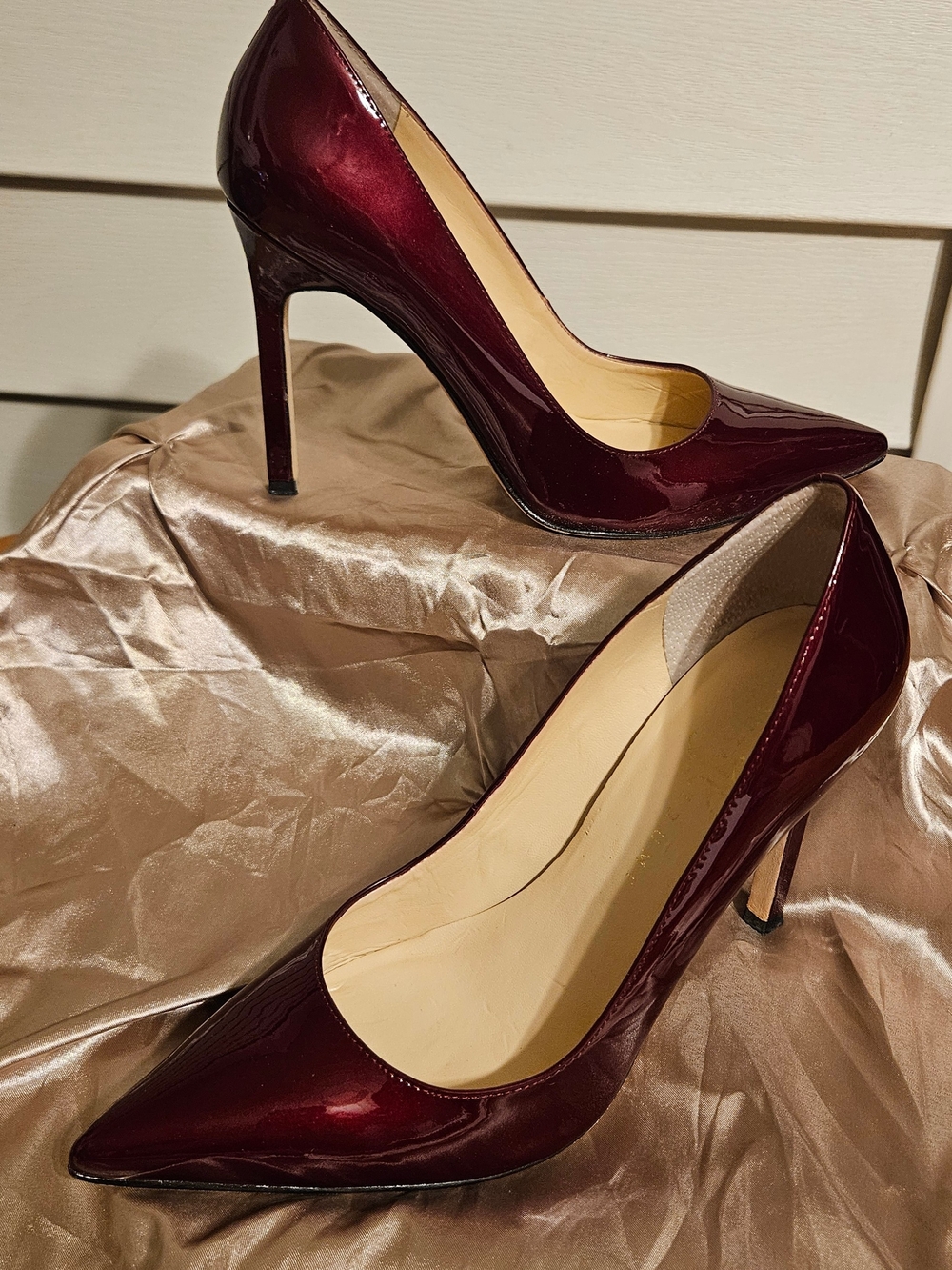 Ivanka Trump Burgundy Patent Pointed-Toe Stiletto Pumps - Size 9.5
